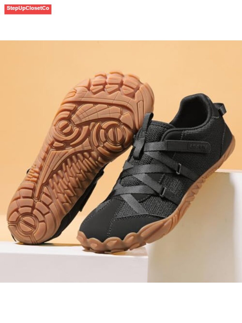 Women's Barefoot Shoes Wide Toe Box Zero Drop Hook & Loop Sneakers Lightweight - Picture 3 of 6